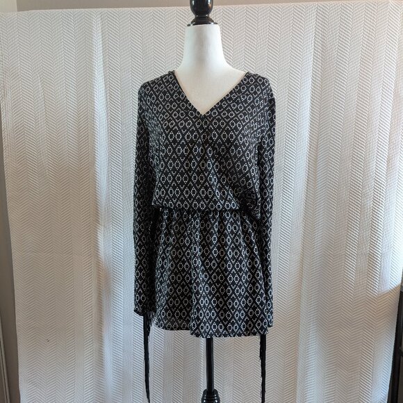 H&M X Coachella Black & White Fringe Romper Size 8 Festival Boho Western - Picture 4 of 13